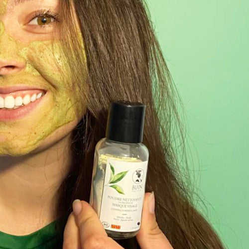 Soin en poudre bio au matcha - masque & nettoyant visage 2 en 1