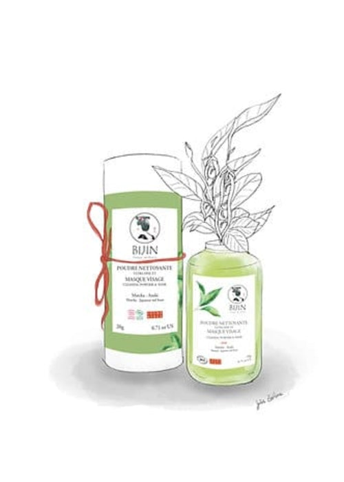 Soin en poudre bio au matcha - masque & nettoyant visage 2 en 1